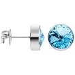 11mm Bezel March Birthstone Stud Earrings