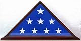 5' X 9.5' Flag Case for Veteran / Funeral / Burial Flag - with Stand Base, Dark Cherry Finish, SOLID WOOD