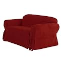 Soft Suede Loveseat Slipcover - Burgundy