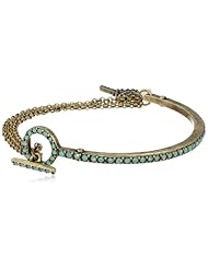 Betsey Johnson "Mint Multi" Skinny Pave Toggle Bracelet, 8"