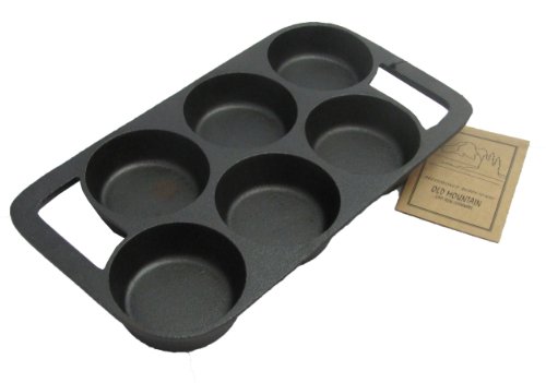 Old Mountain 10172 Pre Seasoned 6 Impression Muffin Topper / Whoopie Pie Pan