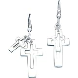 Sterling Silver Cross Earrings Religious Jewelry