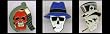 E - Gothic Skull Biker Hat Pin Set of 3-Motorcycle Pin Hat Vest Lapel Skull Set