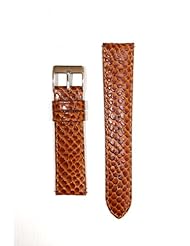 12mm Tan Snakeskin Leather with Quick-Release Pins for Michele Style