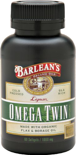 Barlean's Organic Oils Lignan Omega Twin, 60 Softgels / 1000 mg