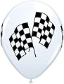 CHECKERED Flag Car NASCAR Stock RACE (6) LATEX Deluxe Quality Helium Balloons