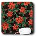 Lee Hiller Designs Holidays Christmas - Retro 50s Classic Red Poinsettia Green Leaves on Black - Mou