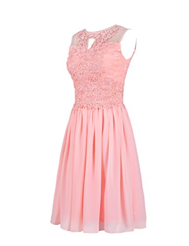 Dressystar Short Lace Chiffon Bridesmaid Dresses Lace-up Party Evening Gowns Size 10 Mint