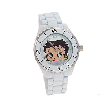Betty Boop Analog White Metal Bnad Watch # BB-W435B-WHT