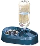Dosckocil (Petmate) DDS24036 Plastic Combo Dog Feeder and Waterer with Stainless Steel Bowl