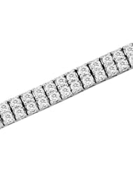 14k White Gold Two Row Diamond Bracelet H-J SI-I Quality