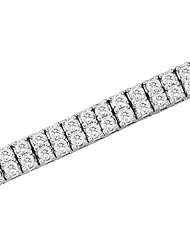 14k White Gold Two Row Diamond Bracelet H-J SI-I Quality