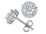 41fsFuzLRDL. SL160  2.25 cttw 14K White Gold Plated 925 Sterling Silver and Genuine Round White Topaz Earrings   Gold Plated Silver