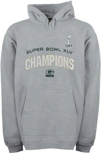Green Bay Packers NFL Superbowl Champions Womens Pullover Fleece Hoodie, Gray