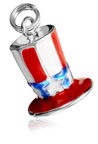 Sterling Silver Uncle Sam Top Hat Charm