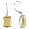 Silver Citrine Earrings - Yellow