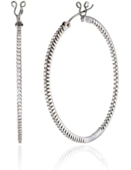 Sethi Couture "Simple Elegance" 1.5 Inch Diamond Black Gold Micro Hoop Earrings