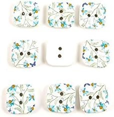 10 PCS Sewing Notions Supplies Fasteners Buttons Sew On 03716 Sunflower Square Wooden Clothing Decoration Handmade Scrapbook Boutons