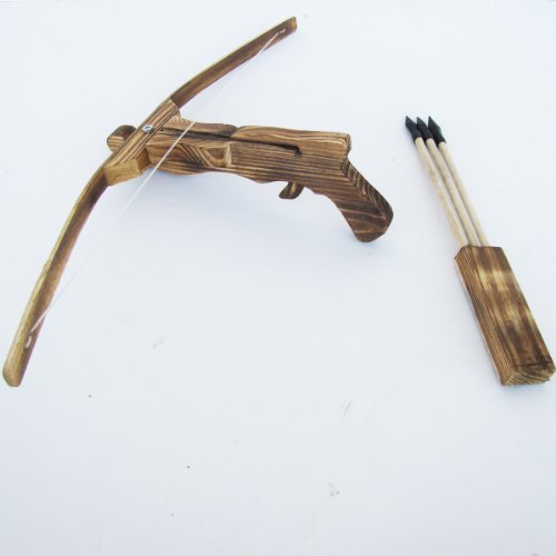 Wooden Crossbow with Quiver and Pack of 3 Arrows