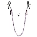 California Exotics Nipple Clamps, Purple Chain with Navel Ring