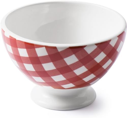 At Home with Marieke Livia Red Check Cafe au Lait Bowl