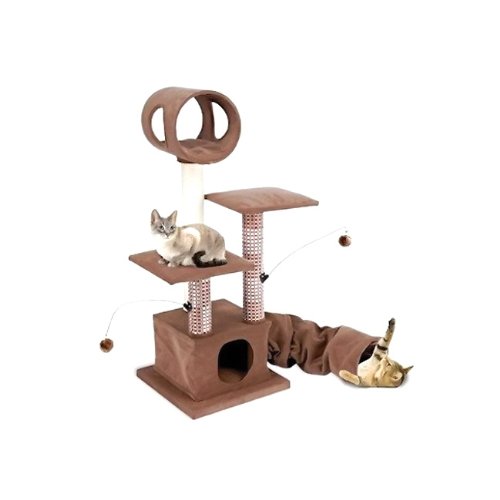Penn Plax Activity Lounging Tower with Tunnel and Hide Away