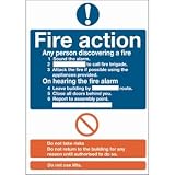 Fire Action Sign Rigid. 300x200mm.