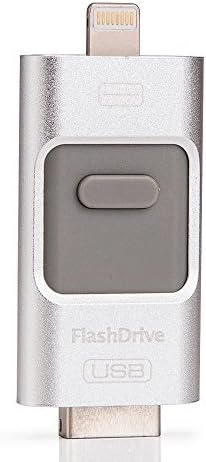Silver USB i-Flash Drive Micro SD/TF Memory Card Reader Adapter iPhone Android
