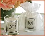 Our New Monogram Monogrammed Votive Candle in Sheer Organza Bag