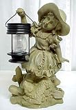 Girl W / Cocker Spaniel & Lantern Solar Light Statue - B0017HU3GQ