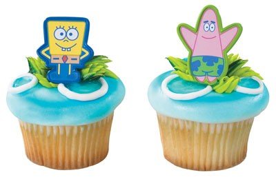 Spongebob & Patrick Cupcake Clips