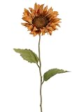 Club Pack of 12 Artificial Mustard Yellow Sunflower Silk Floral Stems 28
