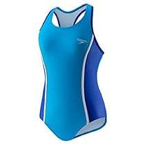 Speedo Big Girls Solid Infinity Splice One Piece Swimsuit (5, Pop Blue)
