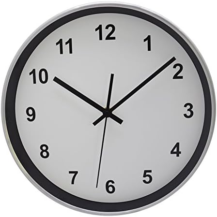 MISUE 12-Inch Silent Metal Wall Clock NO-Ticking Decorative Narrow-Bezel Sweeping Mordern Wall Clock