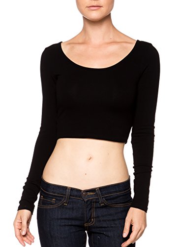 A.S Sexy Fitted Cotton Lycra Ballerina Long Sleeve Crop Top (Juniors)