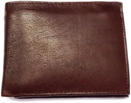 Teramasu Men's Brown Bifold Wallet with Id Flip