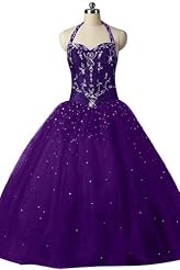  Tulle Halter  Ball Gown Evening Dress/Prom Dress/Quinceanera Dress/Party Dress 