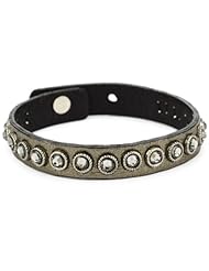 Streets Ahead 3/8" Combination Stone Settings with Bronze leather Cuff Bracelet
