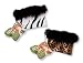 Safari Girl Animal Print Furry Coin Purse Keychain