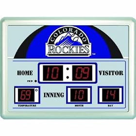 Colorado Rockies Scoreboard Clock Thermometer NFL Football Fan Shop Sports Team...