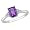 10K White Gold 1/10 Carat Diamond and Amethyst Ring