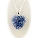 Blue Sodalite Heart Pendant 18" Sterling Silver Cable Chain Necklace p385