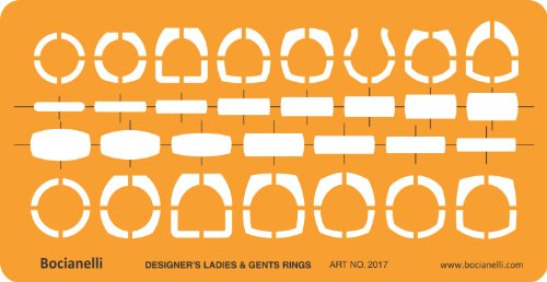 Jewellery Jewelry Art Craft Design Drawing Drafting Template Stencil - Ladies and Gents Rings