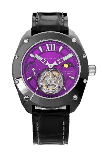 Android Men's Virtuoso Ceramic Limited Edition Tourbillon Mechanical GMT Leather Strap Watch