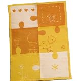 Niki Orange/Yellow Cat Puzzle baby blanket by David Fussenegger
