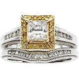 14K Two Tone Gold Diamond Semi Mount Engagement Ring (0.38 ctw, G-H, SI1)