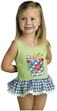 Infant or Toddler Girls One Piece Check Swimsuit - Gingham Ruffle