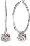 Hello Kitty Sweet Statements Diamond And Sterling Silver Hoop Earrings