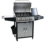 broil-master® BBQG01DEschwarz_M+K Gasgrill Edelstahl mit Temperaturanzeige + Mülleimer