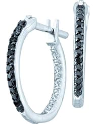 14KT White Gold 0.25 CTW Diamond Fashion Hoops